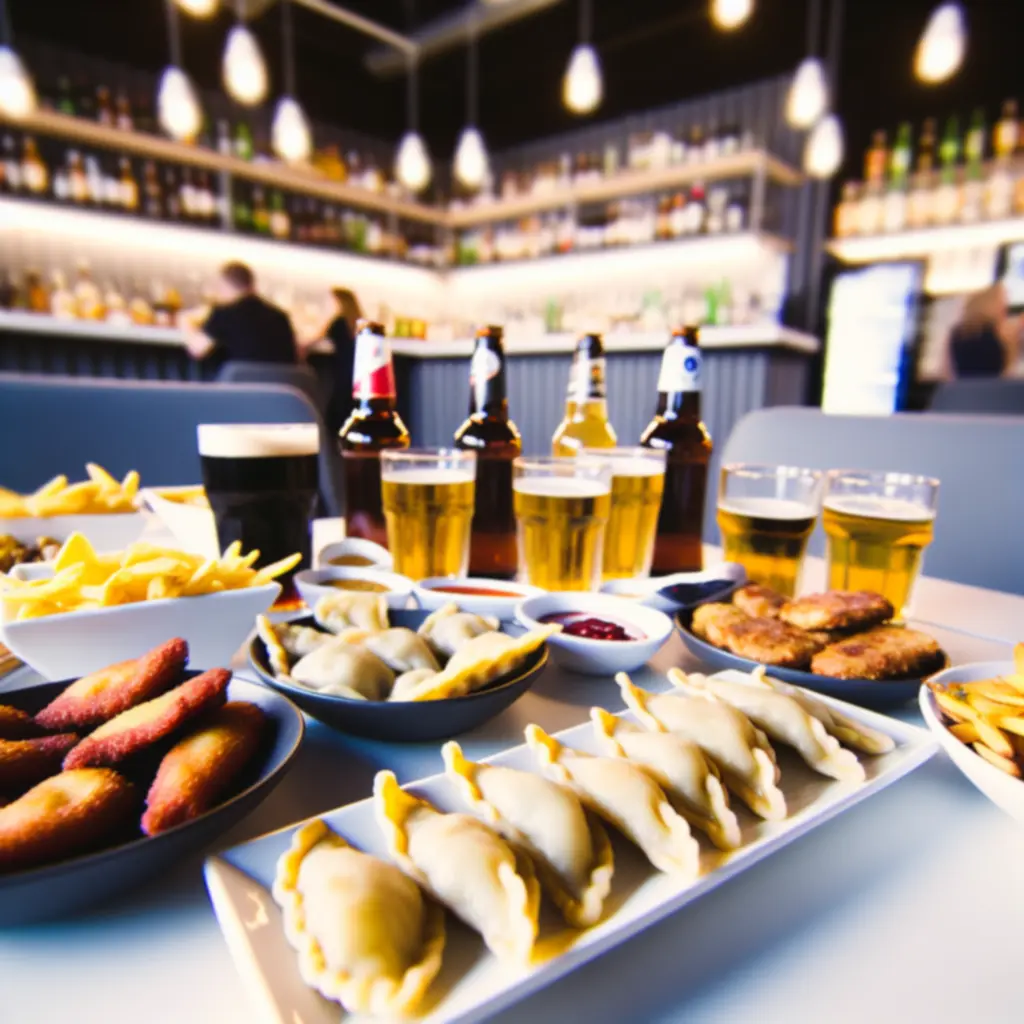 Talerz przekąsek barowych przygotowanych na wieczór meczowy